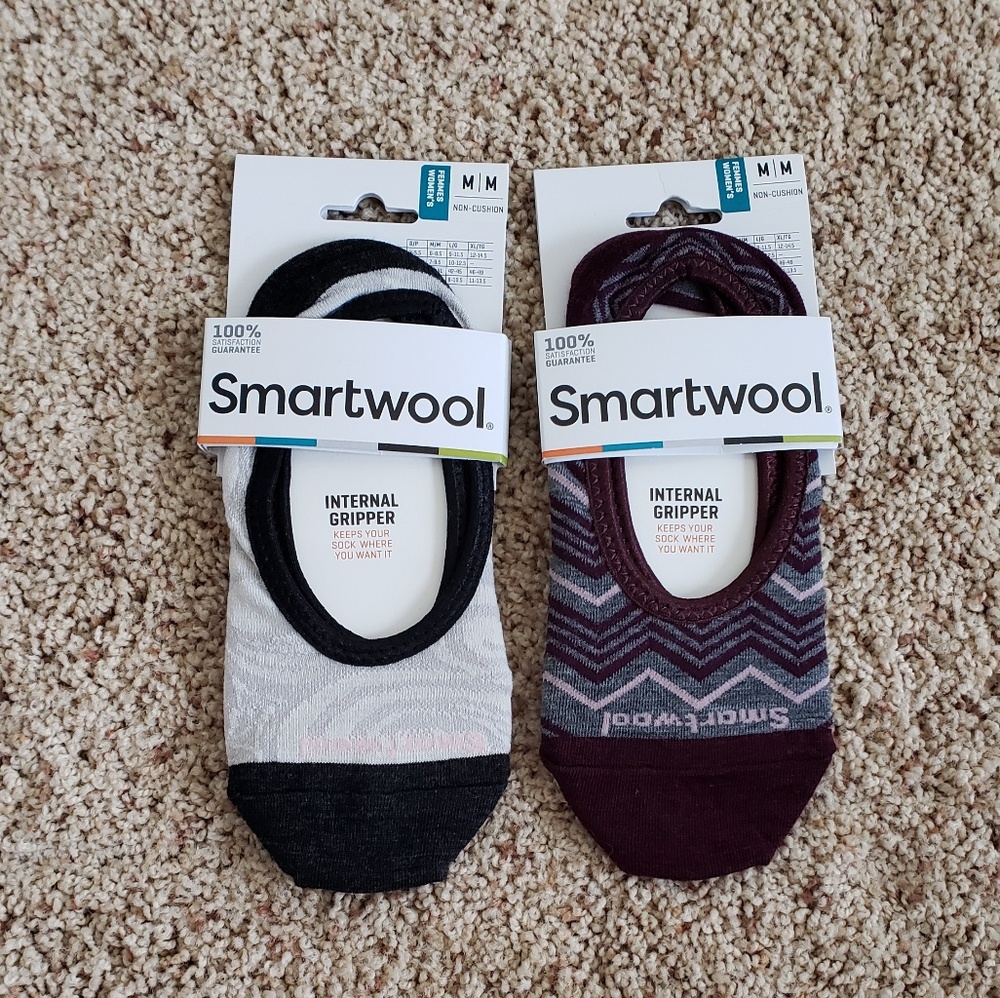 NWT! 2 PAIR SMARTWOOL NO- SHOW SOCKS - M